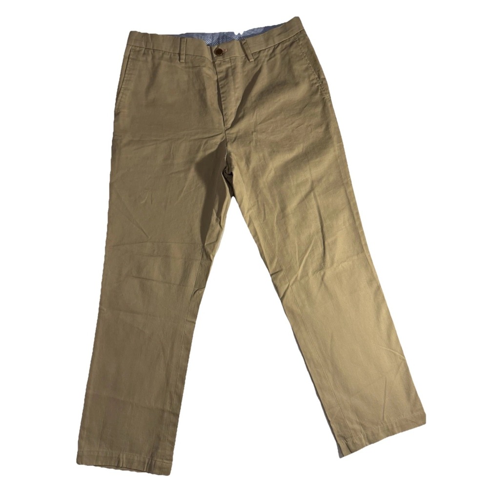Thomas Pink Men's Straight Fit Chino Pants Khaki Waist 34x29 London Luxury